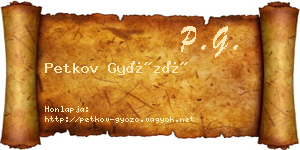 Petkov Győző névjegykártya